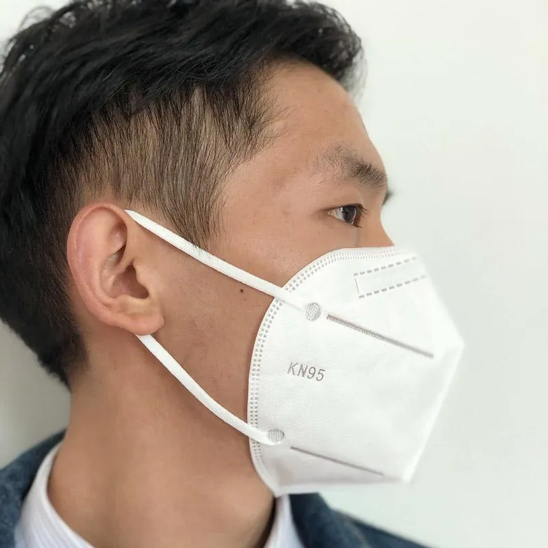 2 Pcs KN95 4-Ply Solid Color Disposable Dustproof FFP2 Face Mouth Masks Anti Influenza PM 2.5 Breathing Safety Masks Face CareElastic