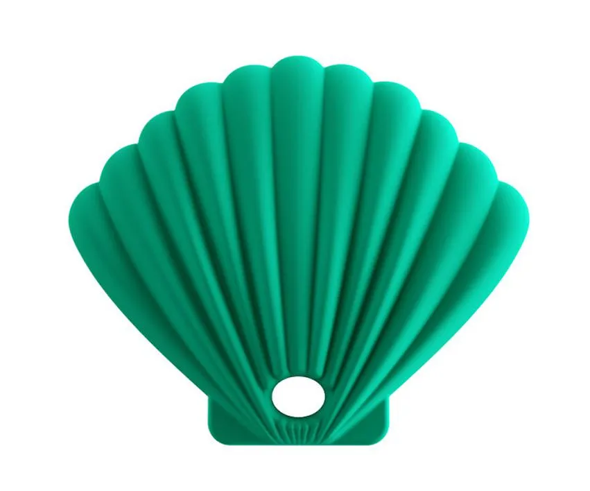 3pcs dark green Shell shape silicone mask storage box, dustproof and waterproof for repeated use AZ17423