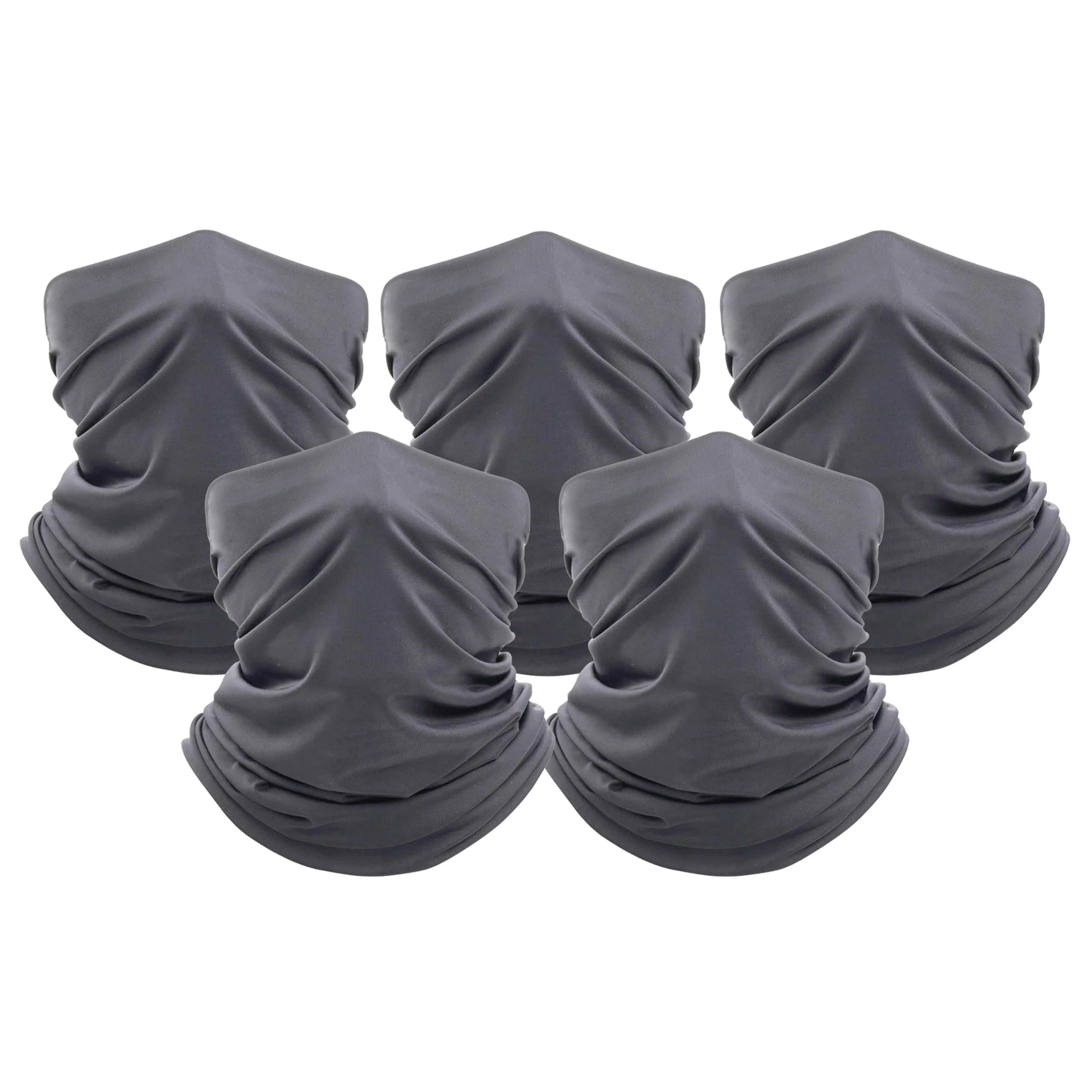 5-Pack: Unisex Moisture Wicking Gaiter Face Neck Scarf Bandanna