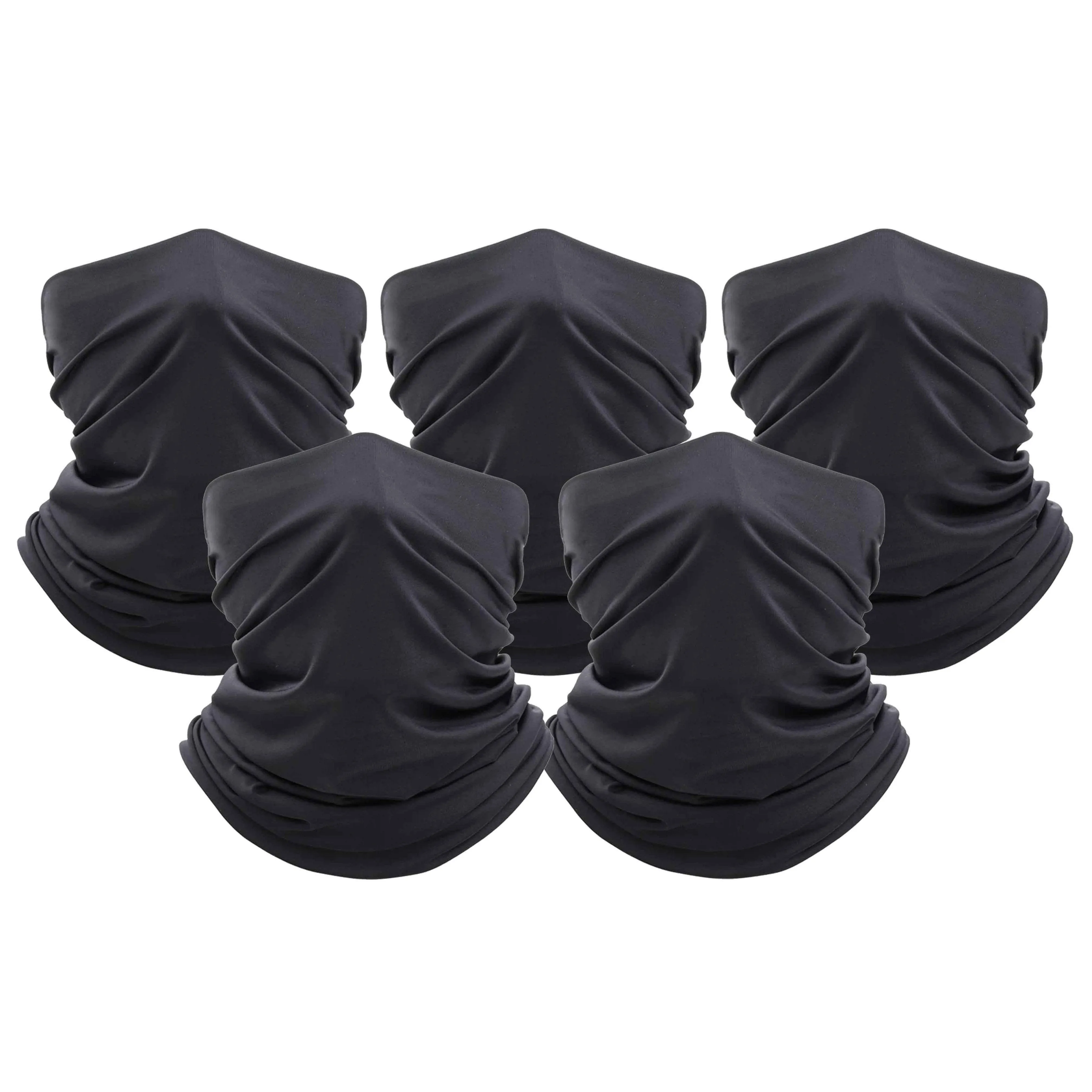 5-Pack: Unisex Moisture Wicking Gaiter Face Neck Scarf Bandanna