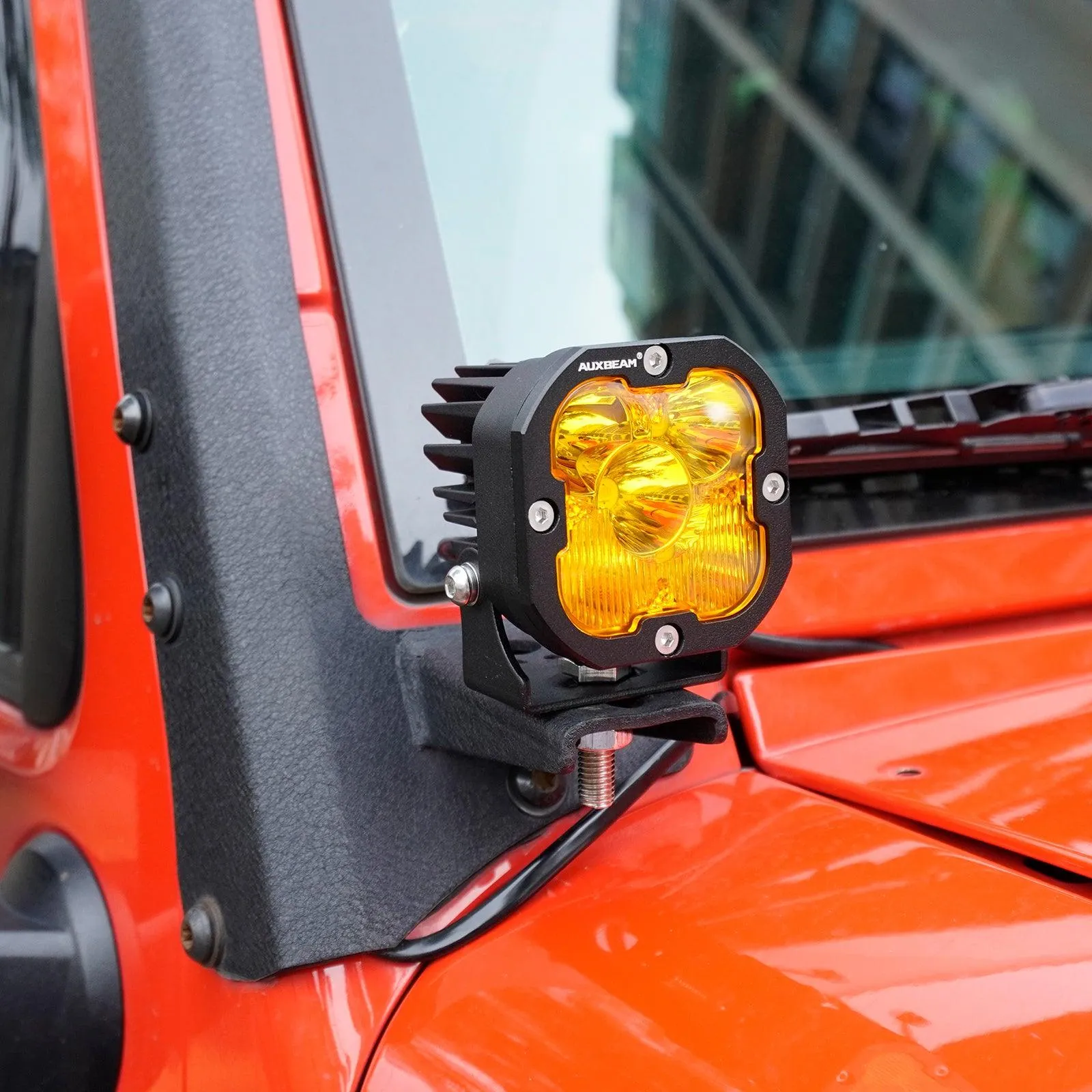 52" 5D-PRO LED Light Bar & 3"LED PODS & 2 IN 1 Design Windshield Mounting Brackets For Jeep Wrangler JK 2007~2017