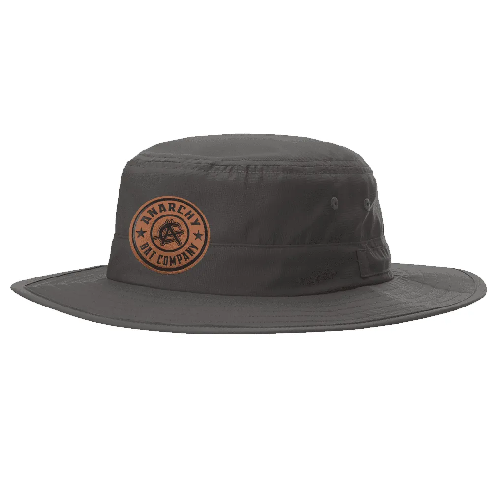 Anarchy Bucket Hat Charcoal with Circle Leather Patch