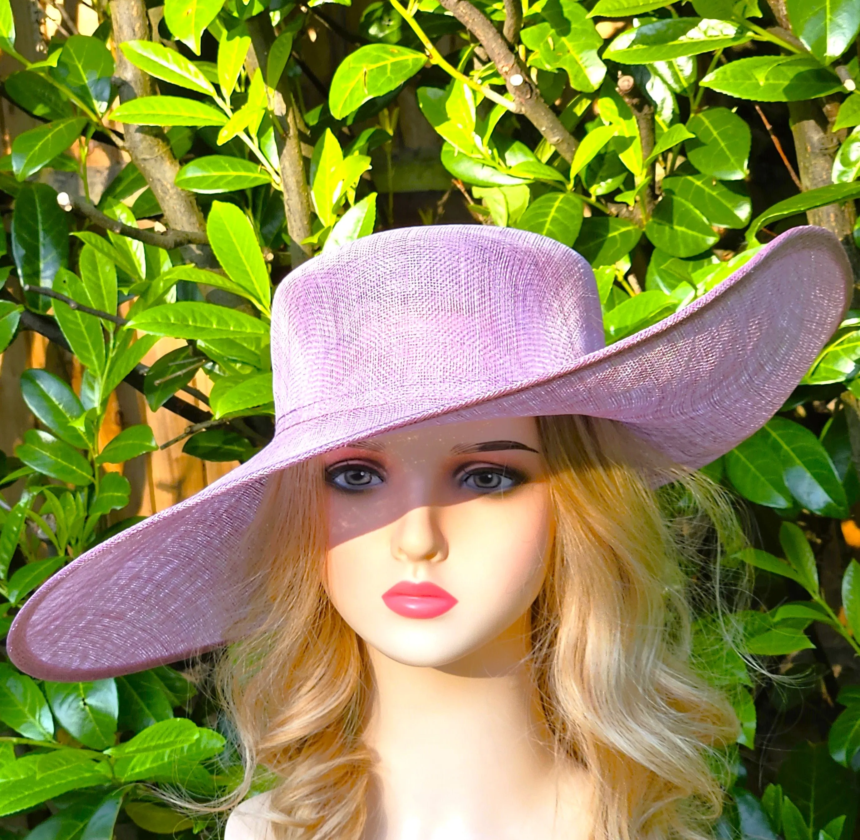 Ascot Hat with Wide Brim - Large Wedding Hats Pink - Ladies Racing Hats - Church Hats for Women