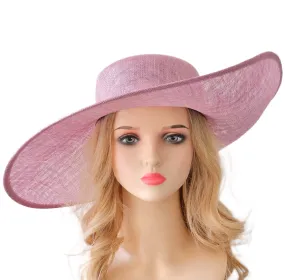 Ascot Hat with Wide Brim - Large Wedding Hats Pink - Ladies Racing Hats - Church Hats for Women