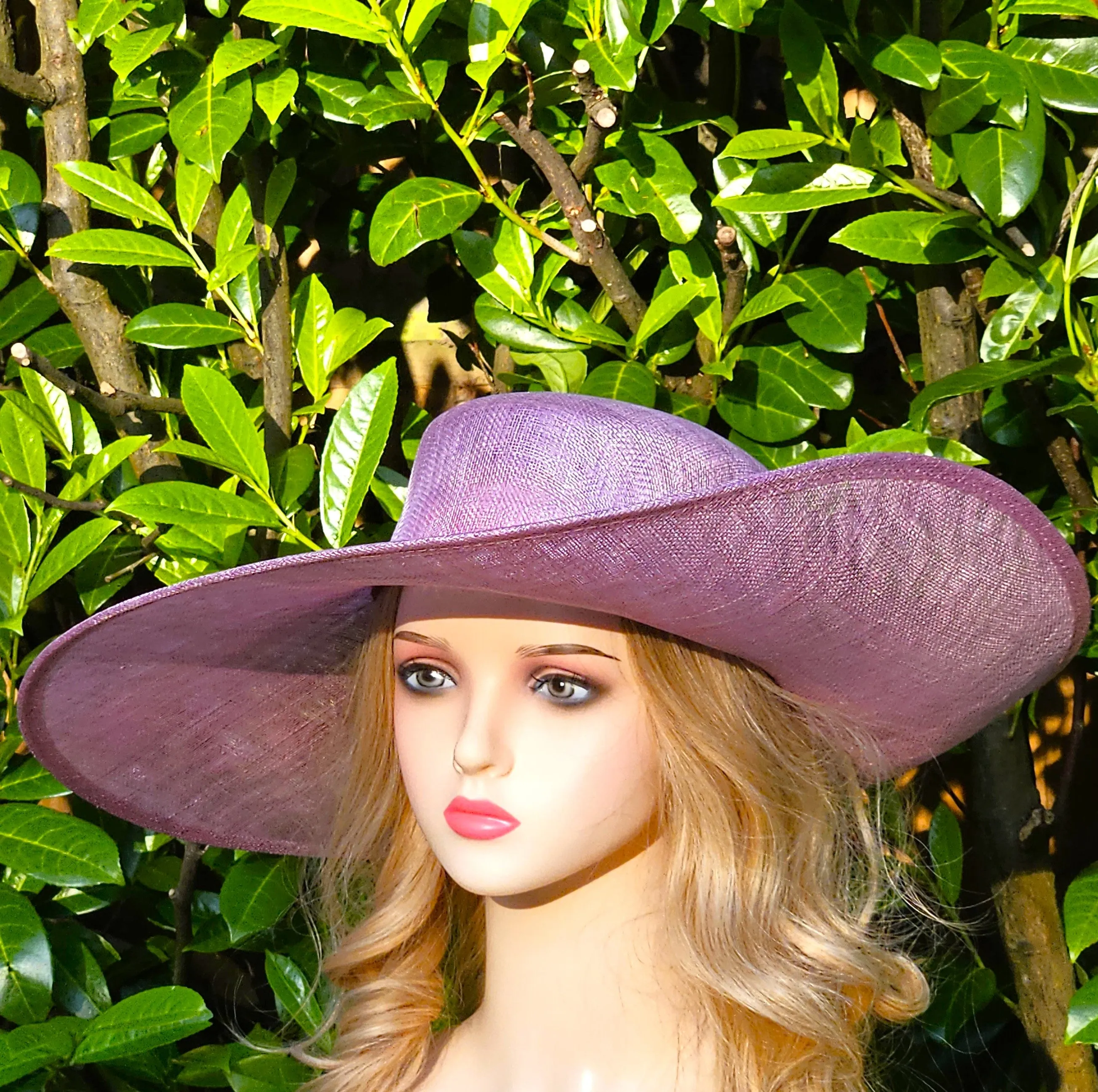 Ascot Hat with Wide Brim - Large Wedding Hats Pink - Ladies Racing Hats - Church Hats for Women