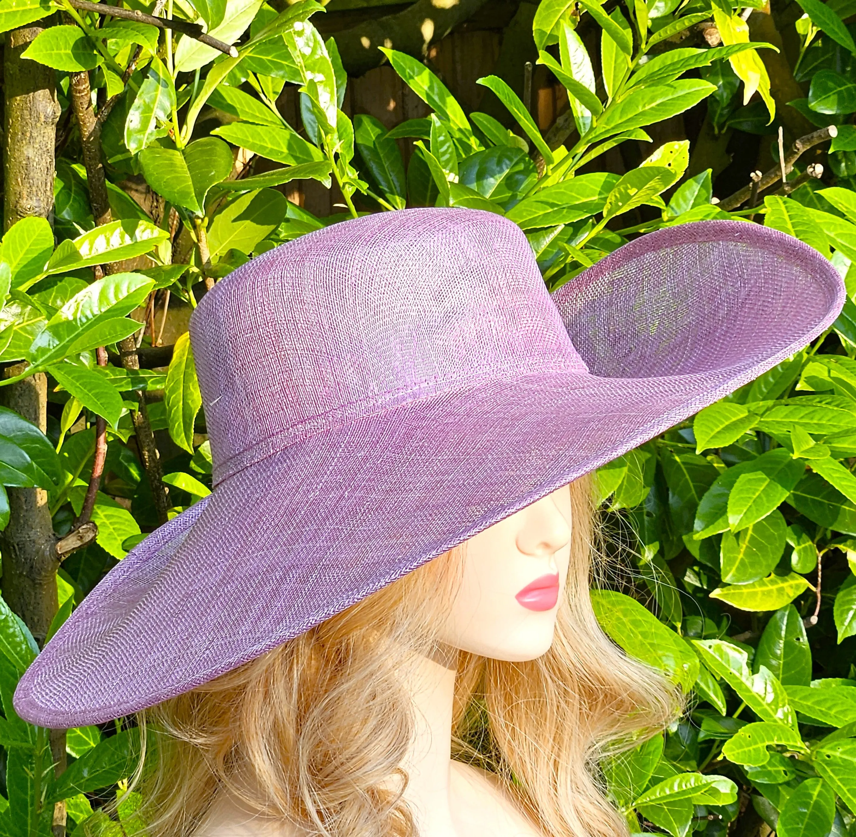 Ascot Hat with Wide Brim - Large Wedding Hats Pink - Ladies Racing Hats - Church Hats for Women