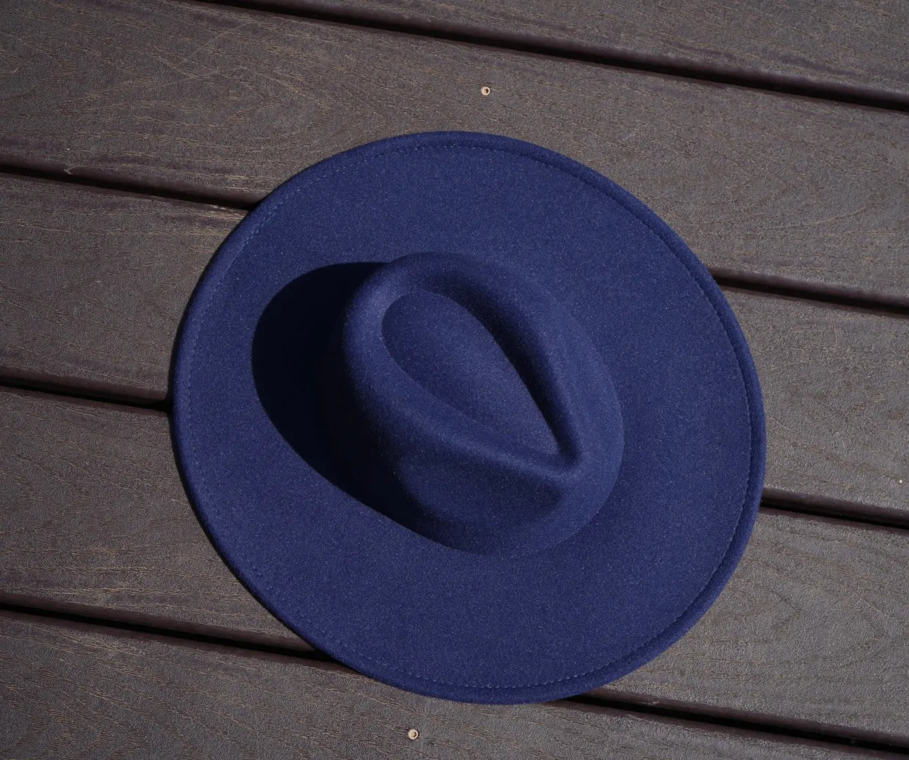 Atlanta Wide Brim Fedora - Navy Blue