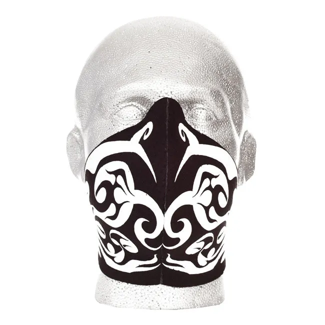 Bandero Biker Ladies Face Mask Tribal Flames White