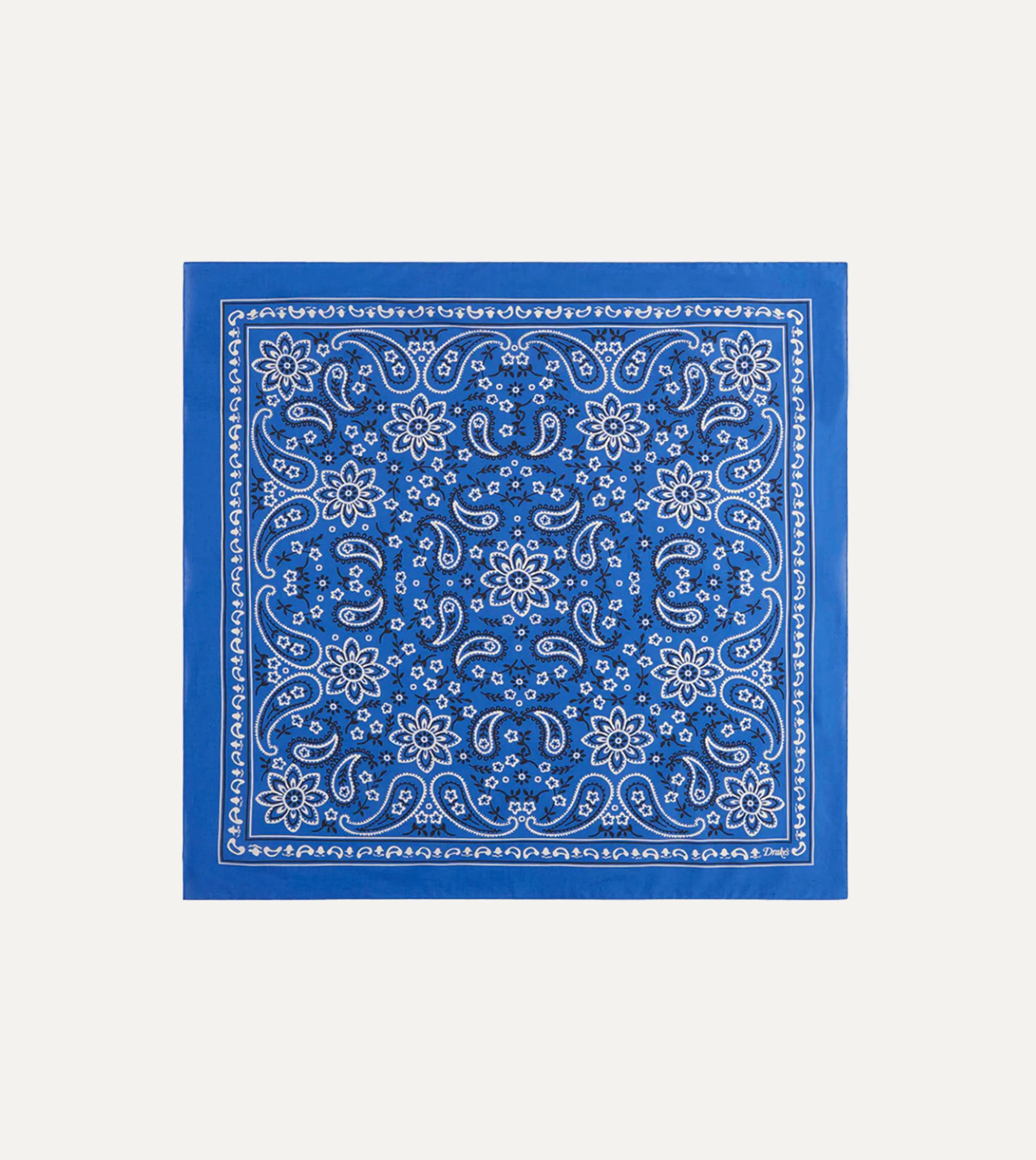 Blue Paisley Print Cotton Bandana