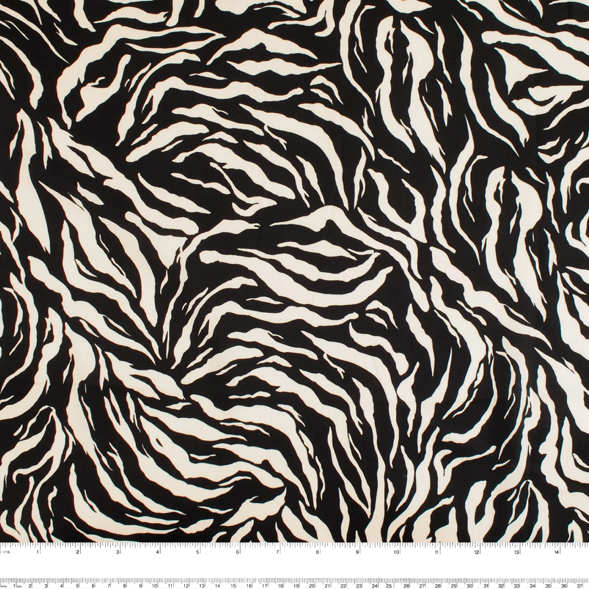 BUBBLE SHINE Printed Polyester - Zebra - Black