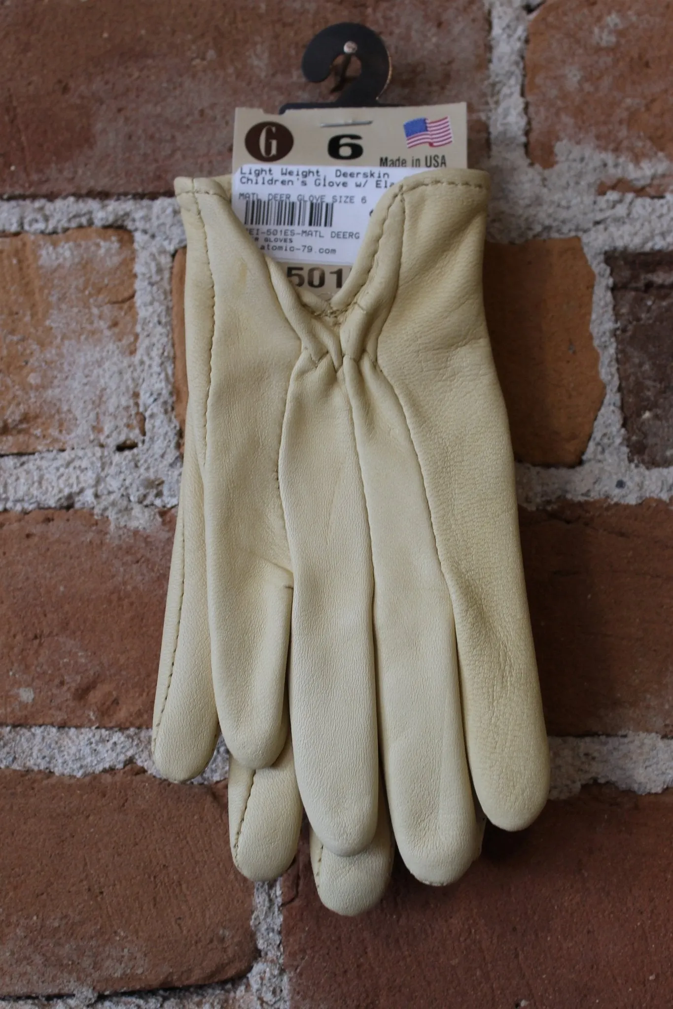 Children's Light Weight Deerskin Glove W/Elastic Back