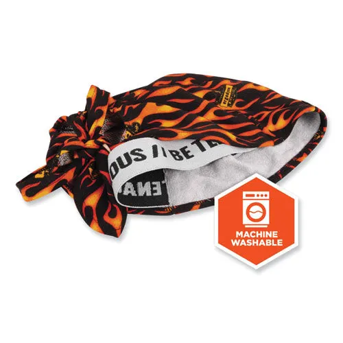 Chill-its 6615 High-performance Bandana Doo Rag With Terry Cloth Sweatband, One Size, Flames, Ships In 1-3 Business Days