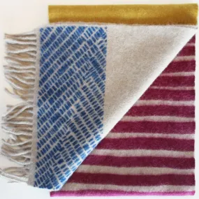 Colour Block hand printed Angora Wool scarf - Staffa 11 womenswear