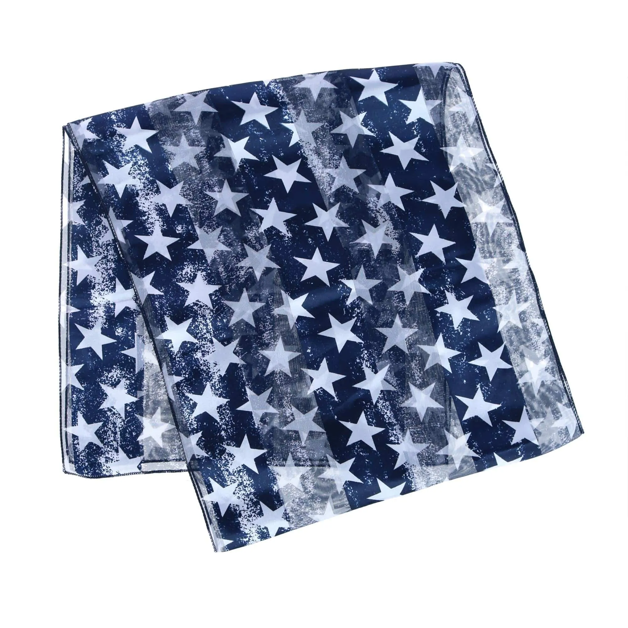 CTM® Women's Patriotic Star Print Lightweight Scarf