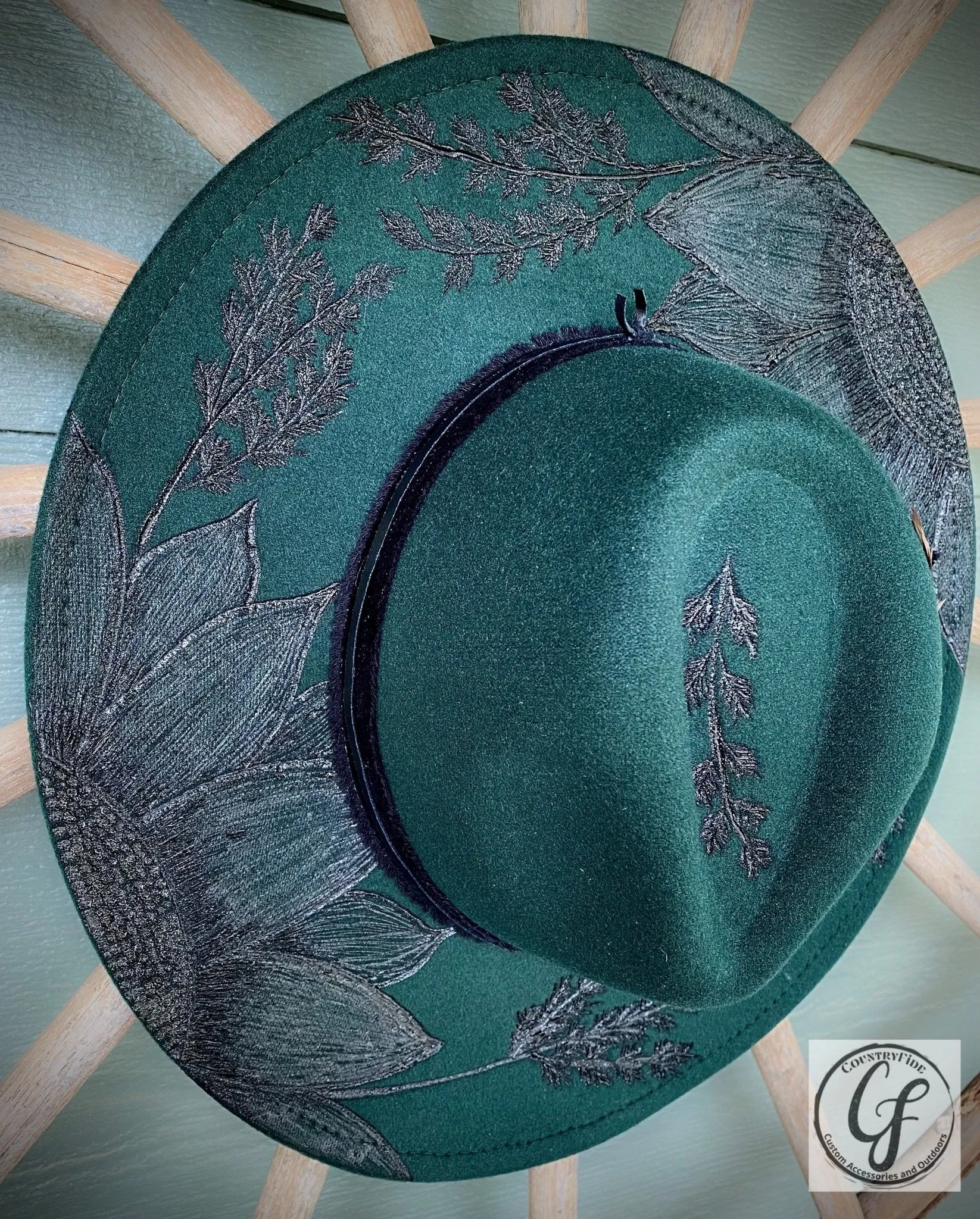 DARK GREEN SUNFLOWER FEDORA