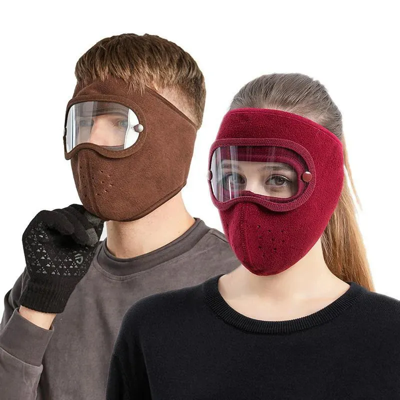 Dust-proof Cycling Bike Full Face Mask Windproof Winter Warmer Scarf Bicycle Snowboard Ski Masks with Anti-UV glasses Men Women