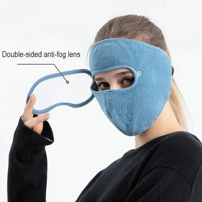 Dust-proof Cycling Bike Full Face Mask Windproof Winter Warmer Scarf Bicycle Snowboard Ski Masks with Anti-UV glasses Men Women