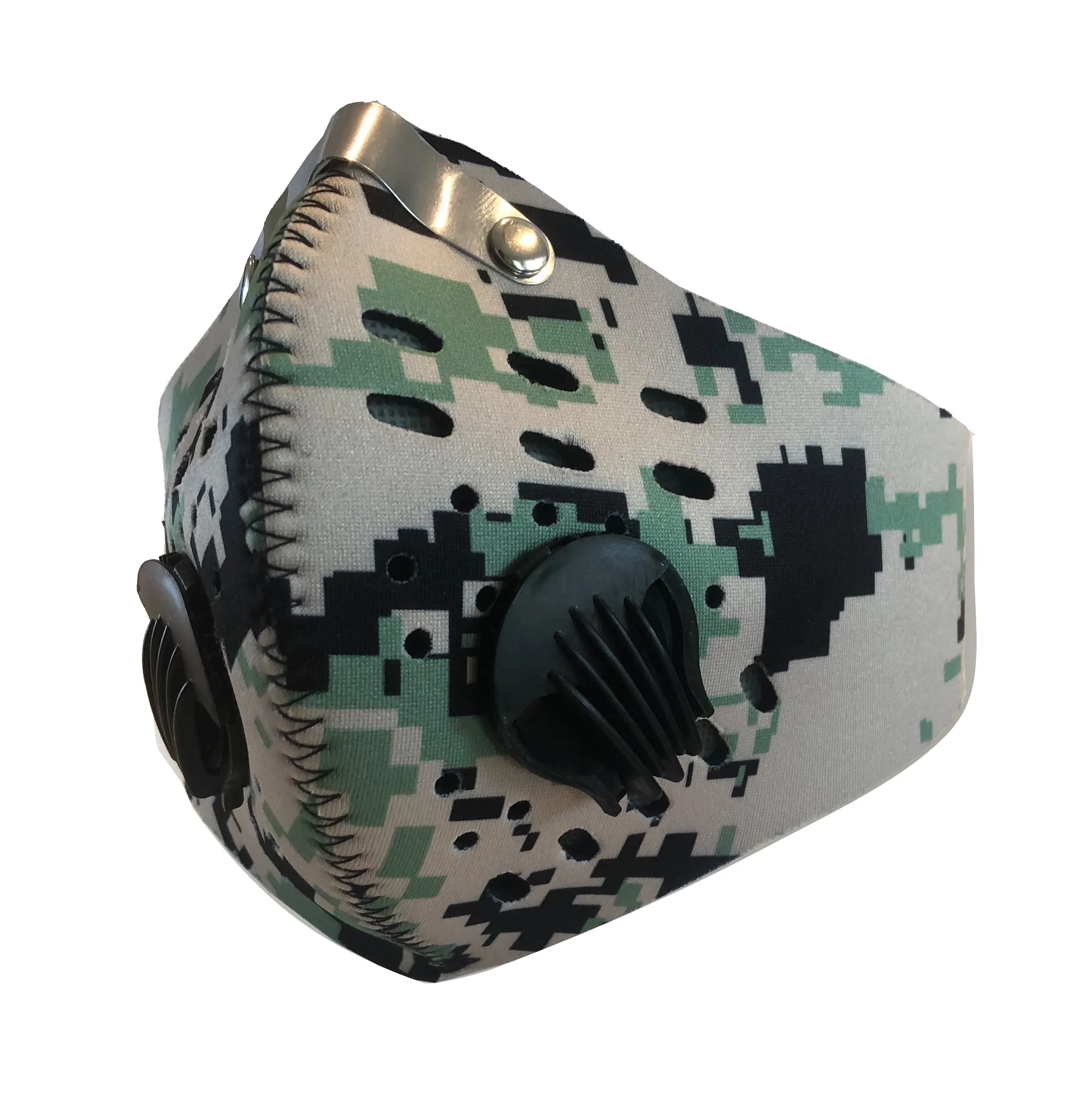 Face Mask with removable filter and exhale valves Black - Camo -  Desert Camo