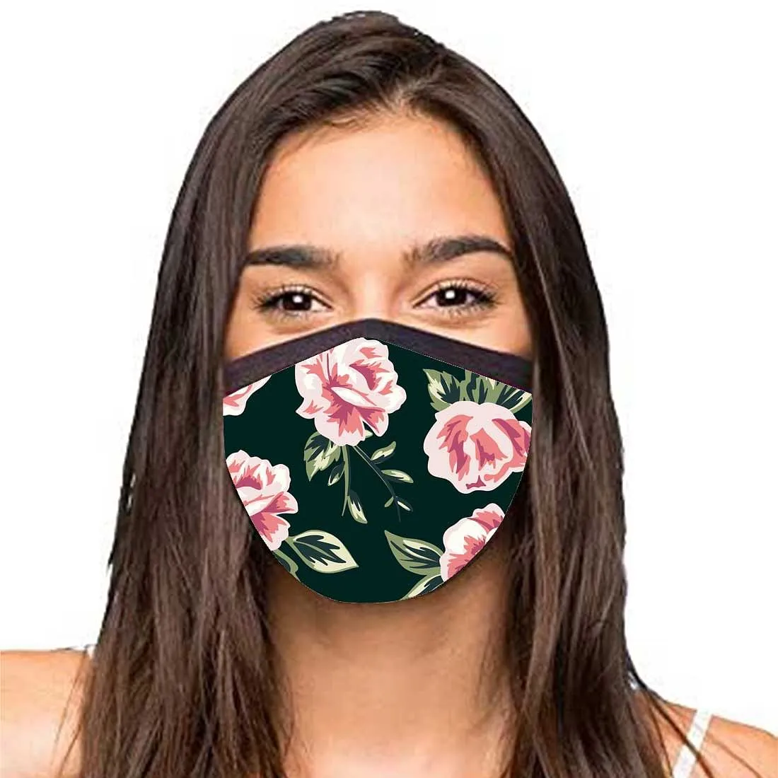 Face Masks Reusable Washable Set Of 2 -Black_floral