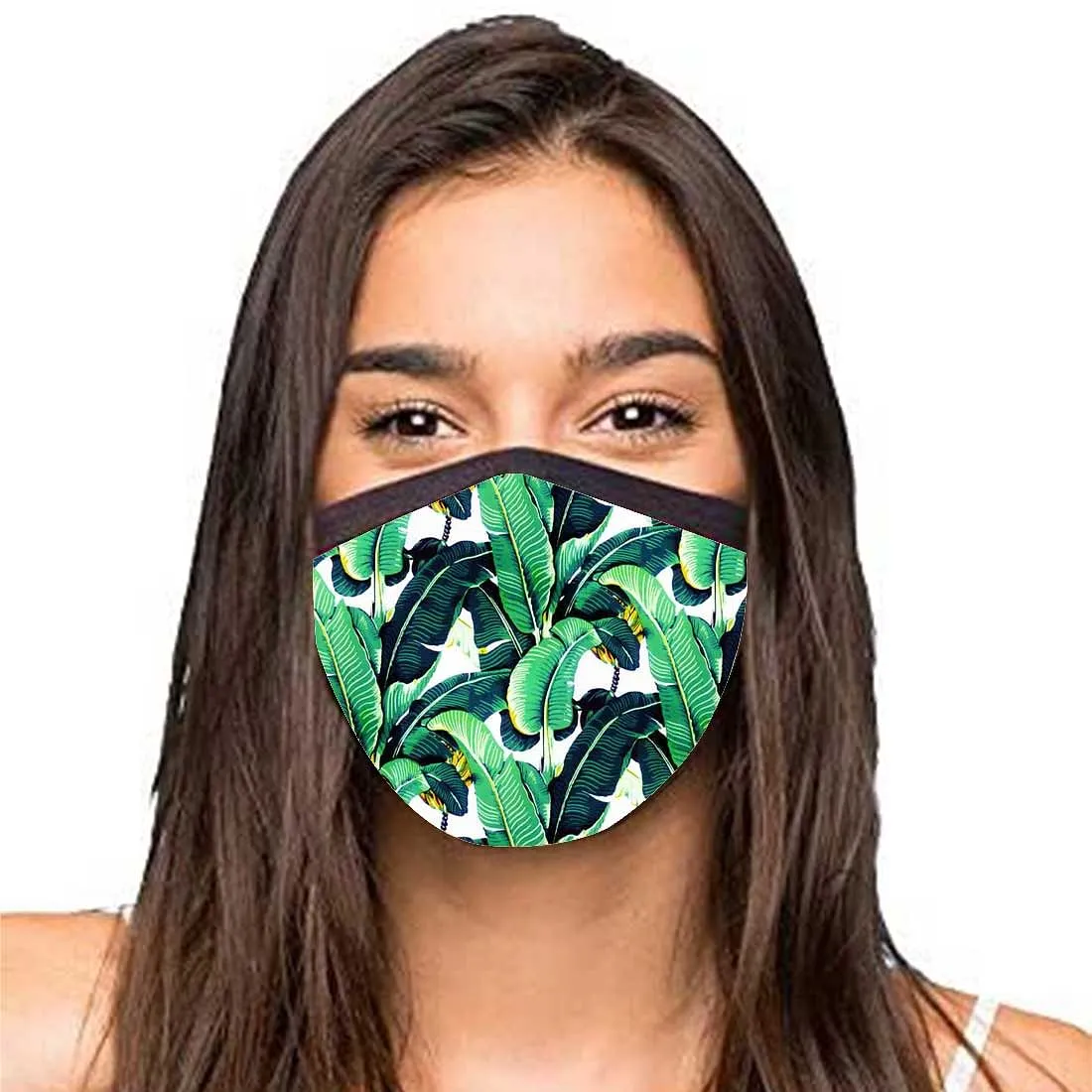 Face Masks Reusable Washable Set Of 2 -Green_leaves