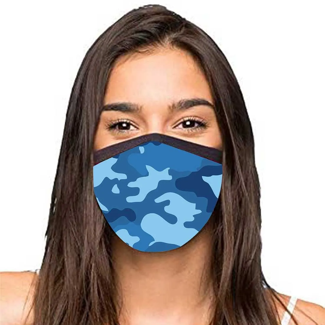 Face Masks Reusable Washable Set Of 2 -Navy_camo