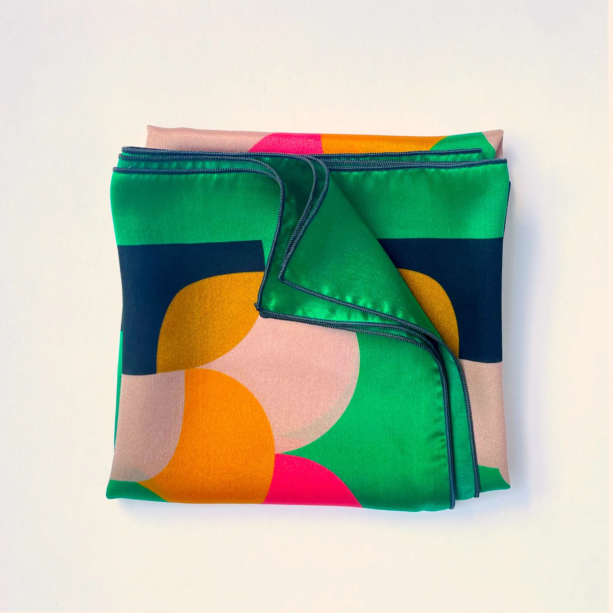 Green Meanies - 1960s style square silk scarf