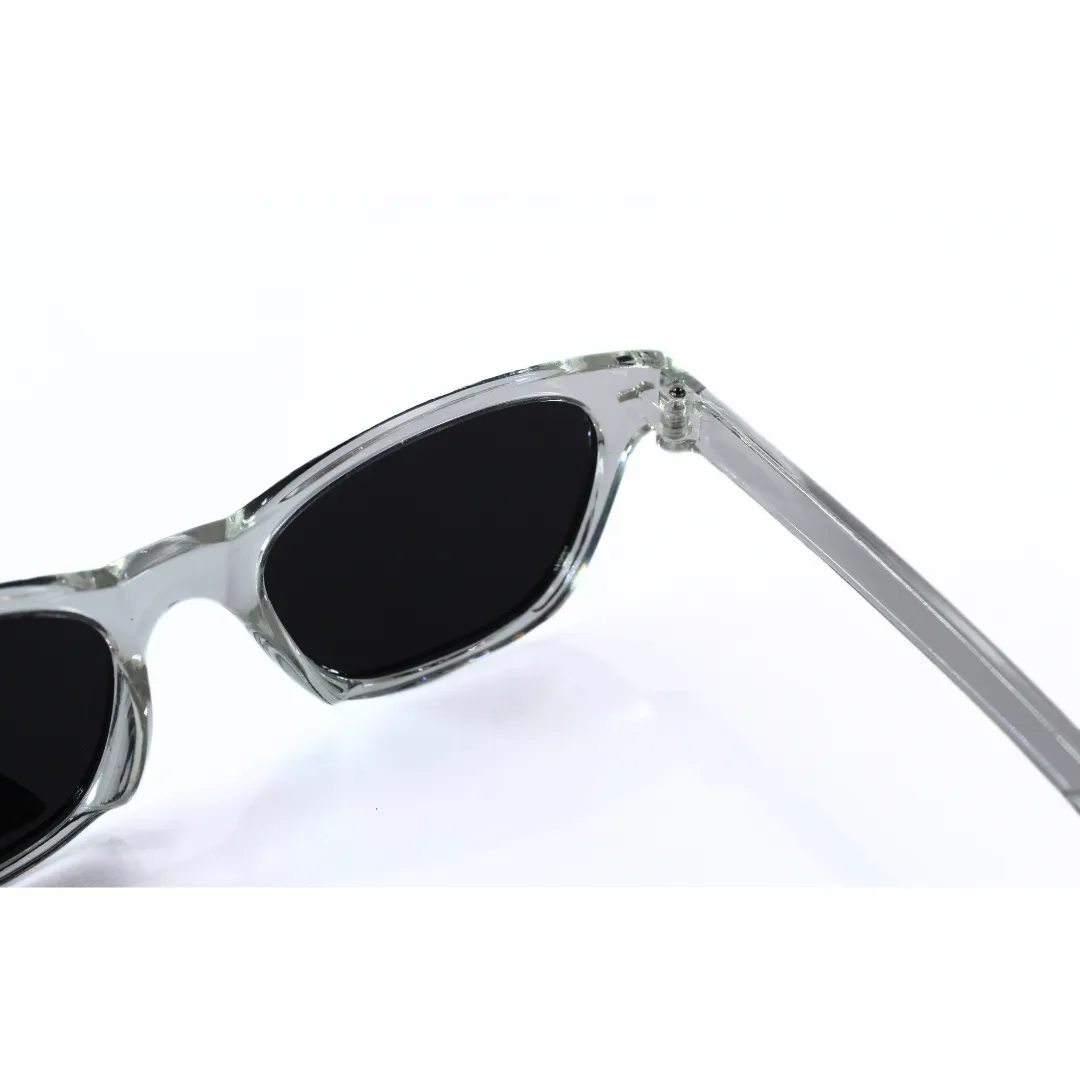 Jubleelens CatEye Translucent White - Black Polarized Sunglasses: Stylish and Functional, with the Added Benefit of UV Protection