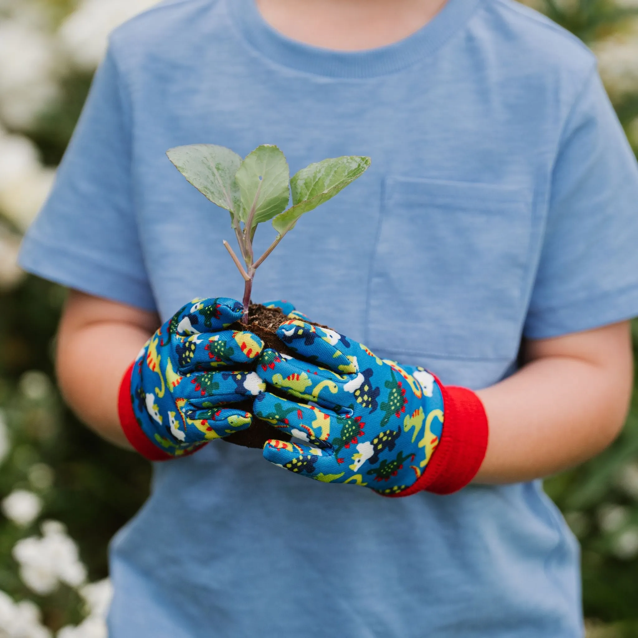 Kent & Stowe Blue Dinosaur Kids Gardening Gloves