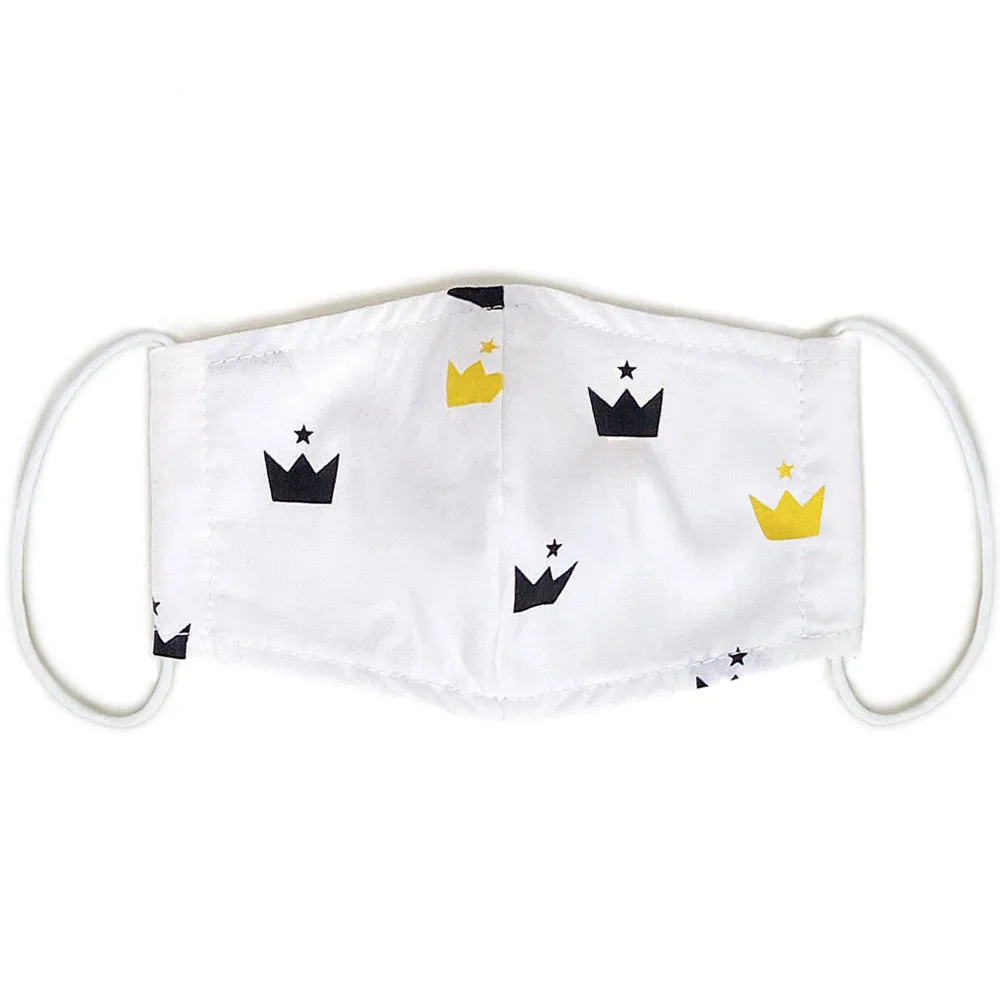 Kids Organic Cotton Face Mask - Crowns