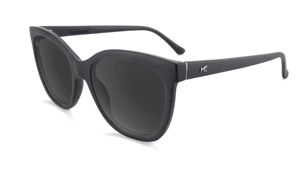 Knockaround Black On Black Deja Views Matte Black Frame - Black Smoke Lens - Polarized Sunglasses