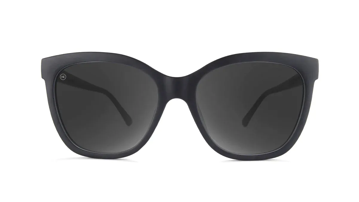 Knockaround Black On Black Deja Views Matte Black Frame - Black Smoke Lens - Polarized Sunglasses