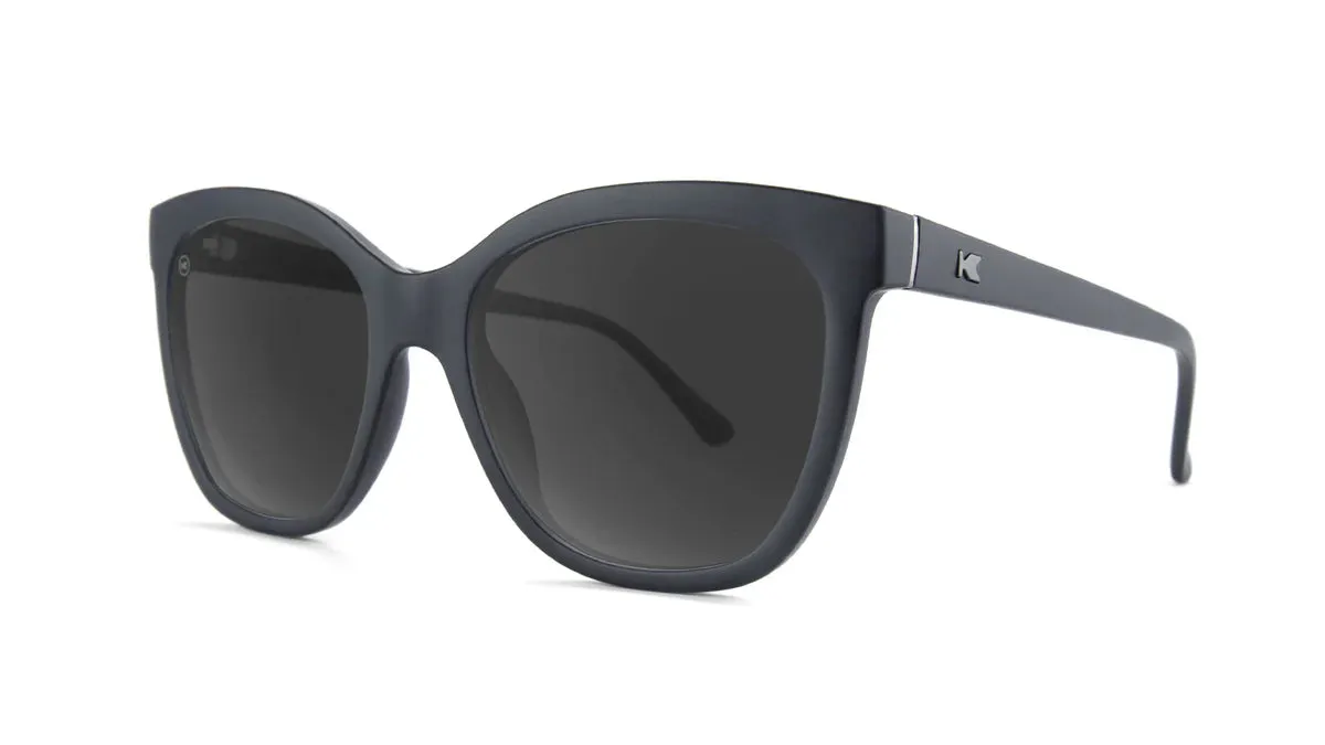 Knockaround Black On Black Deja Views Matte Black Frame - Black Smoke Lens - Polarized Sunglasses