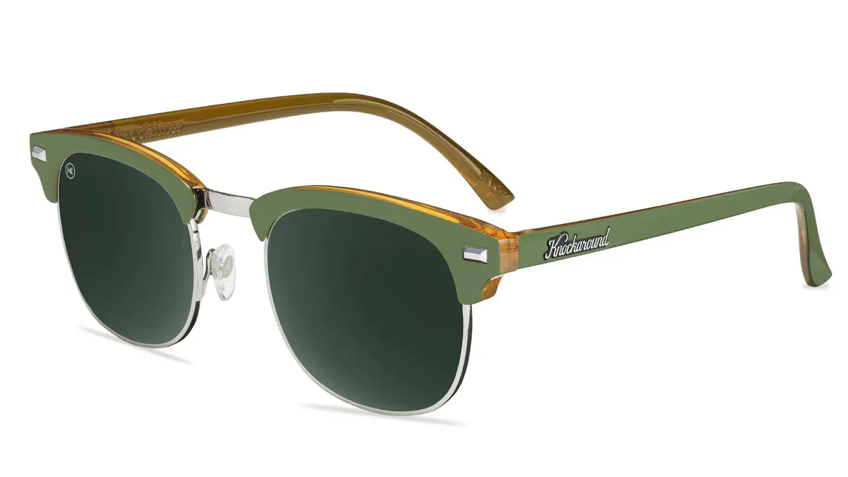 Knockaround Coyote Calls Brooklines Green Frame - Black Lens - Polarized Sunglasses