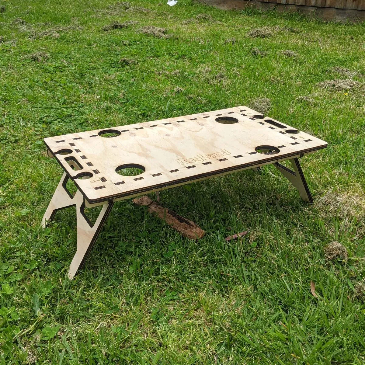 LaserCut - Mini Folding/Foldable Summer Picnic Table - 12mm Pine Ply 60cm x 40cm