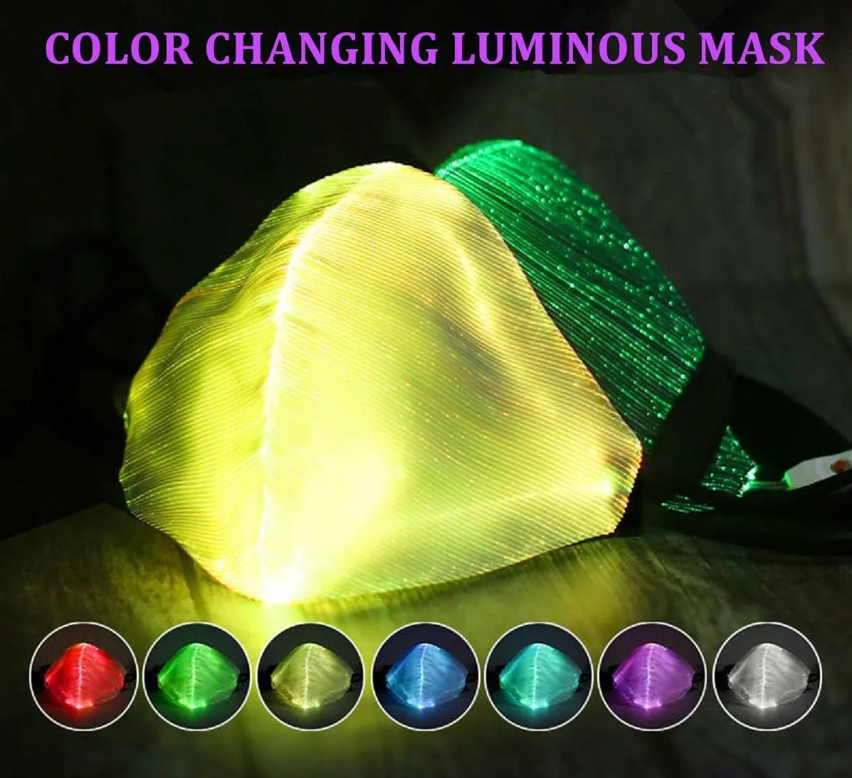 LED Light-Up Glow Mask -With 7 Color Glow Mode!