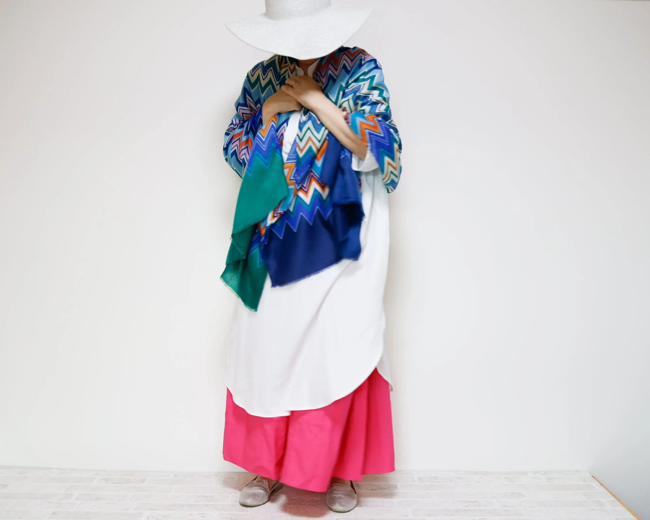 <A17>  PRINTED  Scarf ZIGZAG