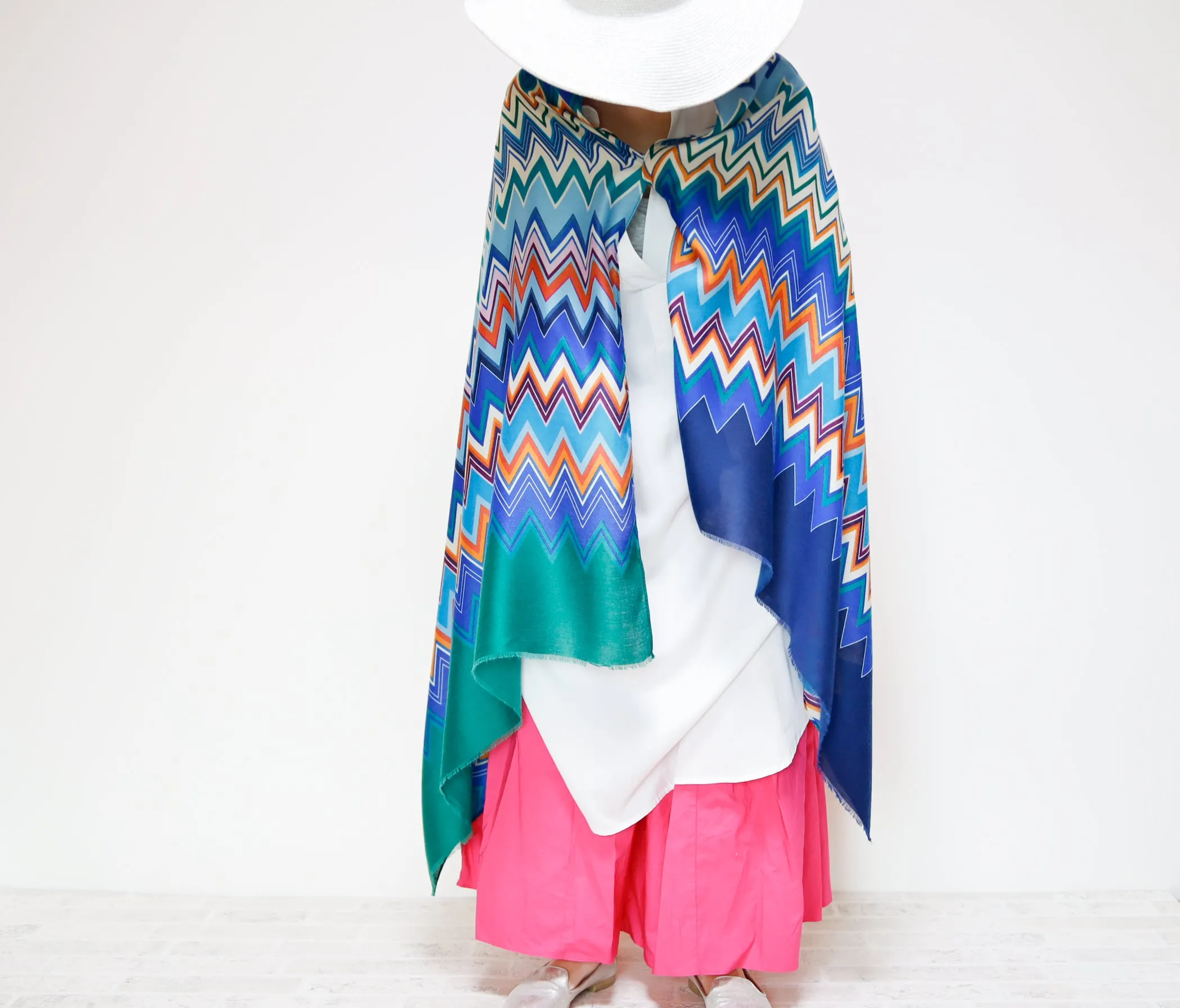 <A17>  PRINTED  Scarf ZIGZAG