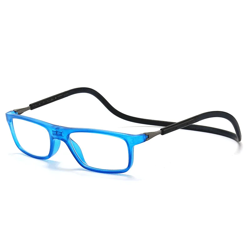 Magnetic foldable resin silicone reading glasses