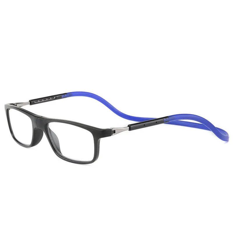 Magnetic foldable resin silicone reading glasses