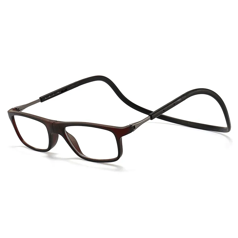 Magnetic foldable resin silicone reading glasses