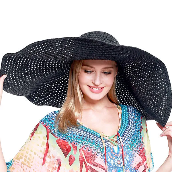 Oversized Wide Brim Hat-Black