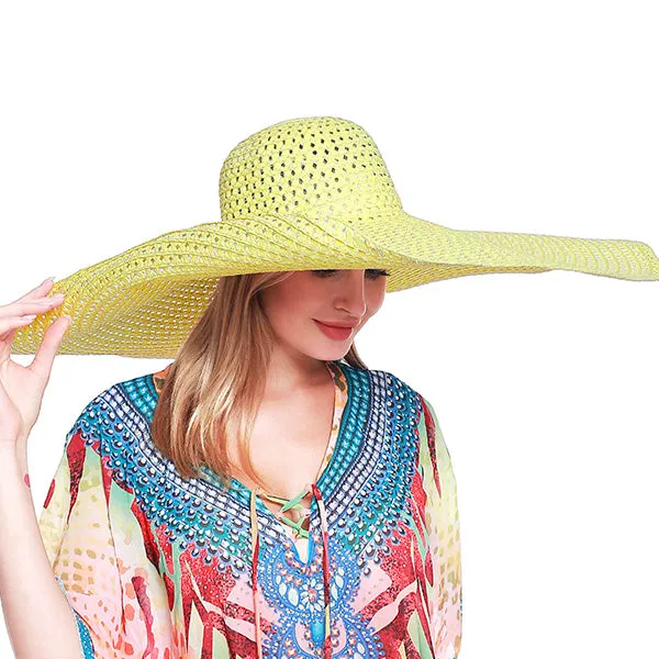 Oversized Wide Brim Hat-Lt.Yellow