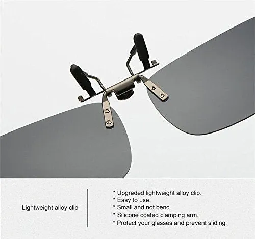 Pantsnsox 3 Pack Clip On Flip Up Mirrored Polarized Lens Day Cloud Night Vision UV400