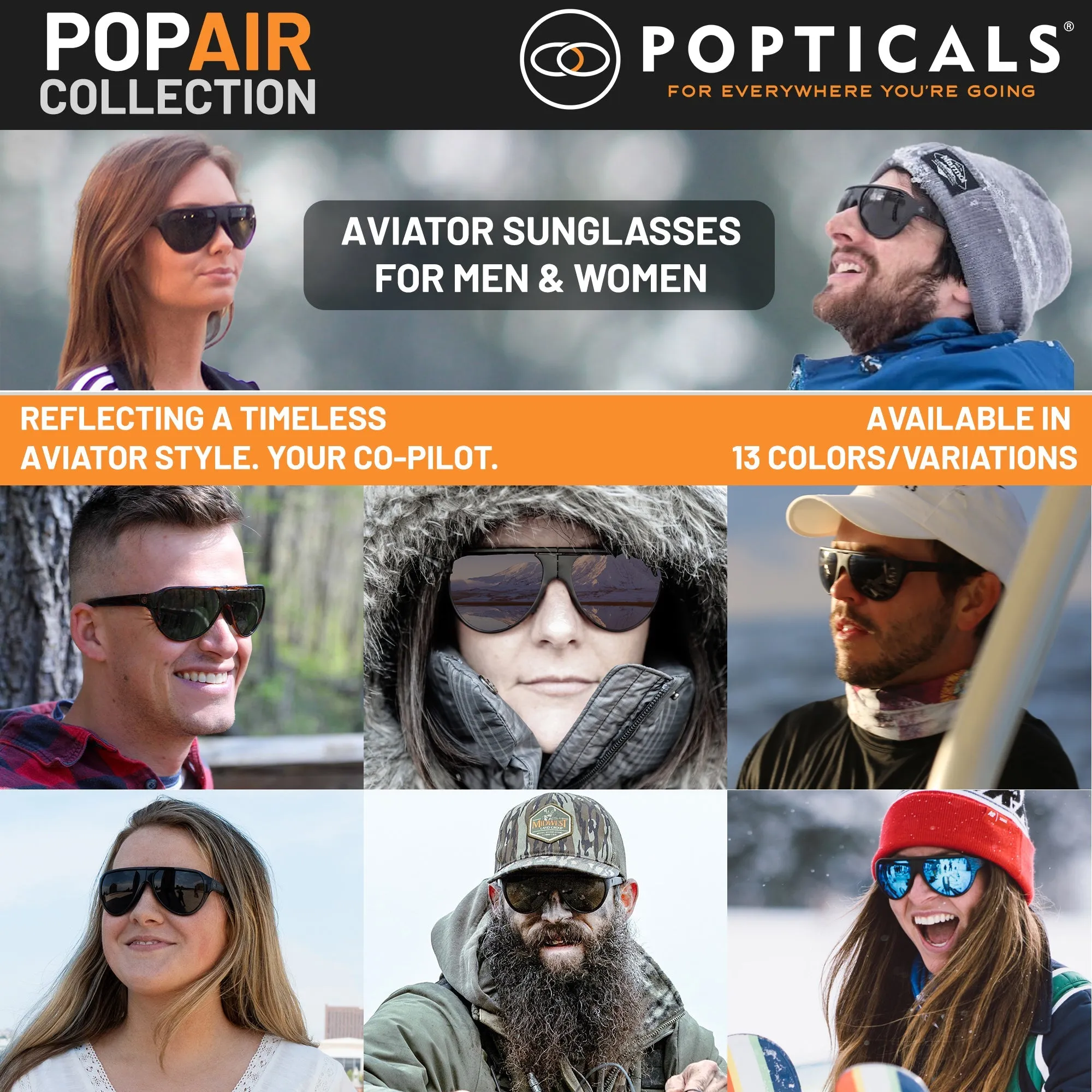 POPAIR | Polarized, Matte Black, Gray Lens