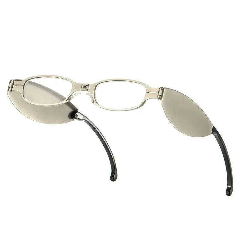 Portable foldable blue light blocking reading glasses