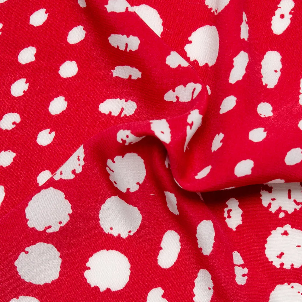 Rayon printed crepe - ALLISON - Cercles - Red