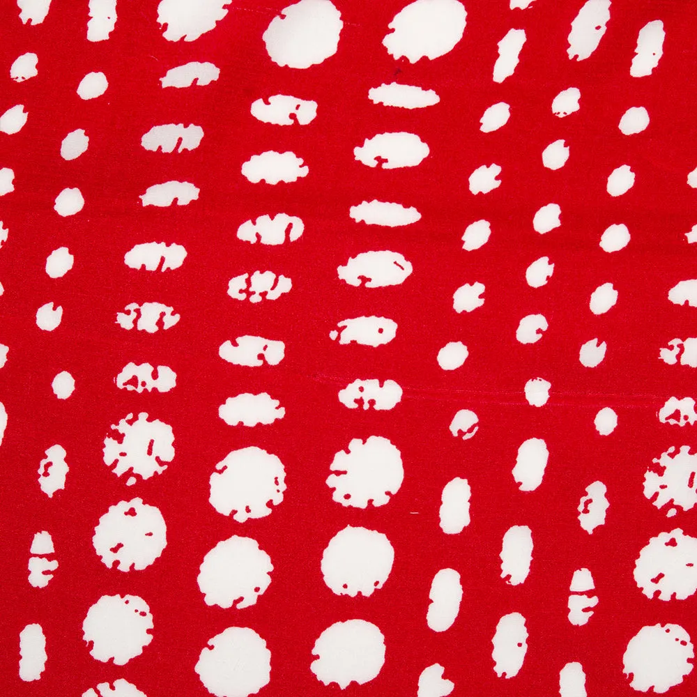 Rayon printed crepe - ALLISON - Cercles - Red