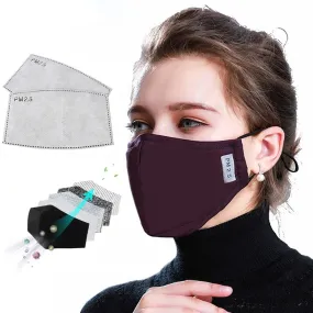 Reusable Protective Face Mask and Mouth Mask with Activated Carbon Filter and Dustproof Design