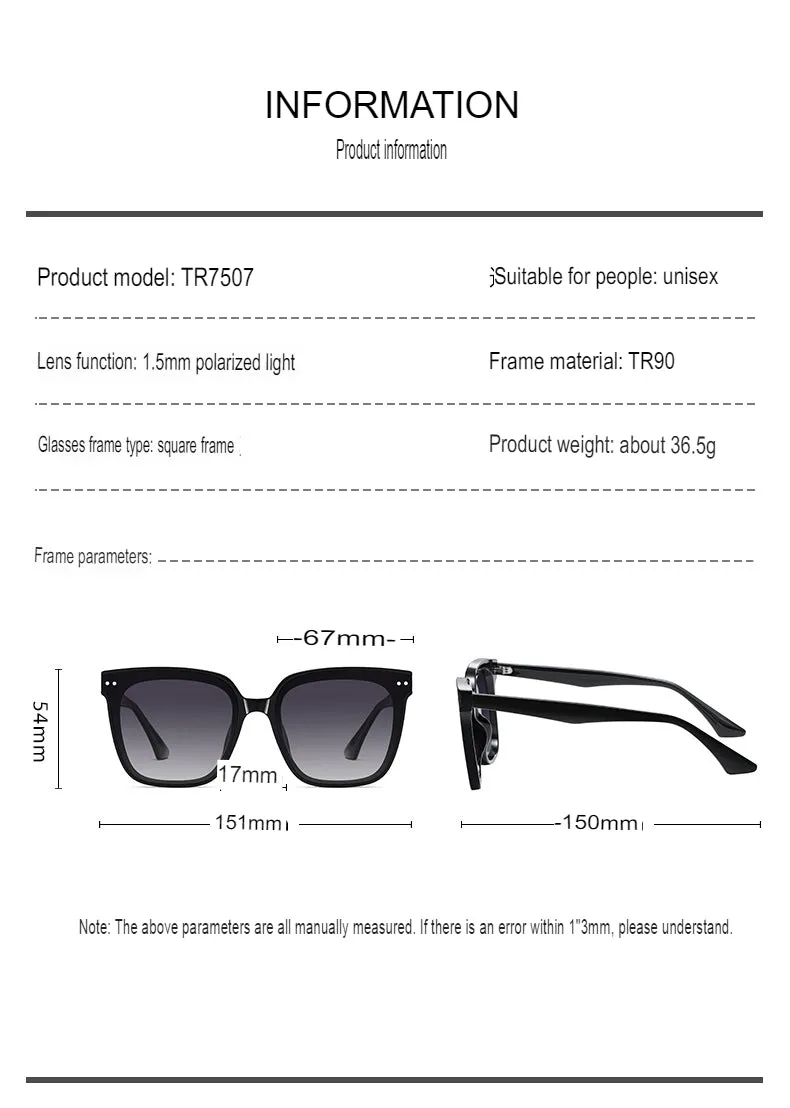 Same Gm Sunglasses Men's Polarized Sunglasses Tr7507 Propionic Acid Pin Leg Large Frame Sunscreen Sunglasses For Women