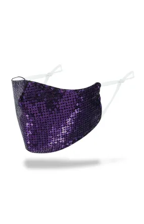 Sequin Deep Purple Face Mask